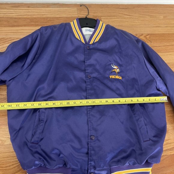 COPY - Vintage Chalk Line Minnesota Vikings NFL Satin Jacket Mens Size XL - Picture 5 of 6